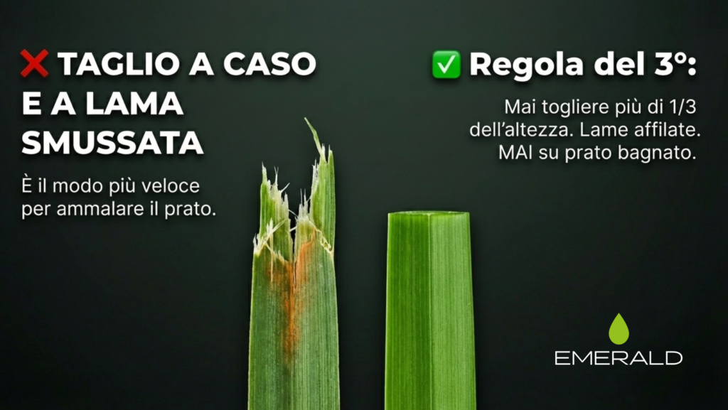 taglio a caso? puoi rovinare il prato